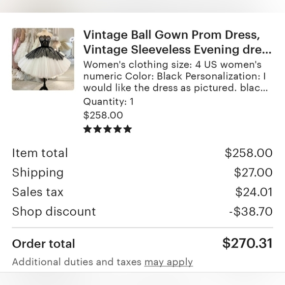 Party dress/Prom Dress/Ball gown - Picture 6 of 6